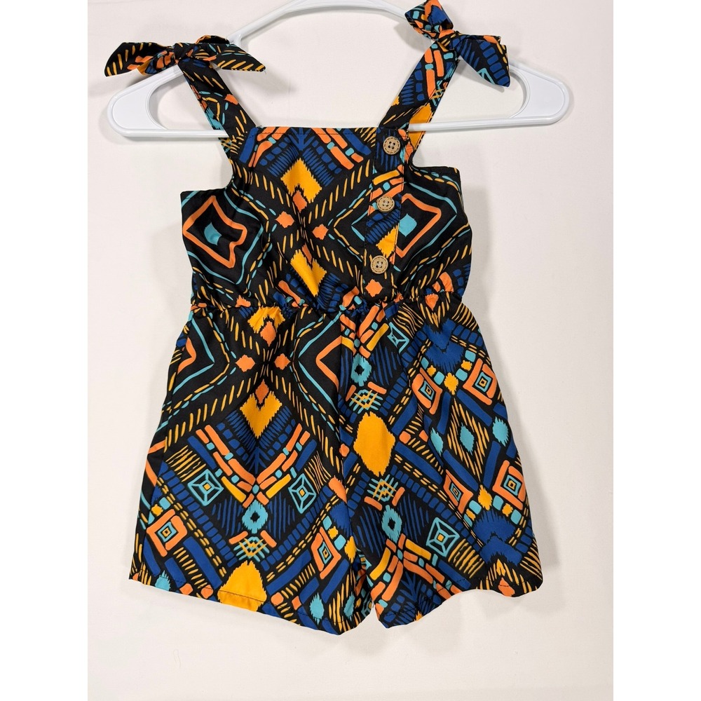 PatPat Geometric Romper Toddler Girls 3Y Multicolor Excellent Boho Sunsuit